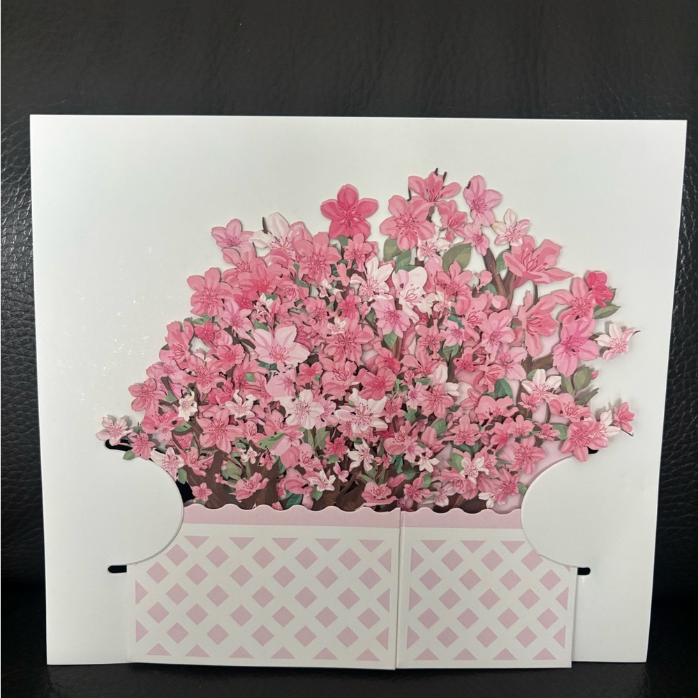 Pink Floral Arrangement Pop Up Card - Picture 4 of 7